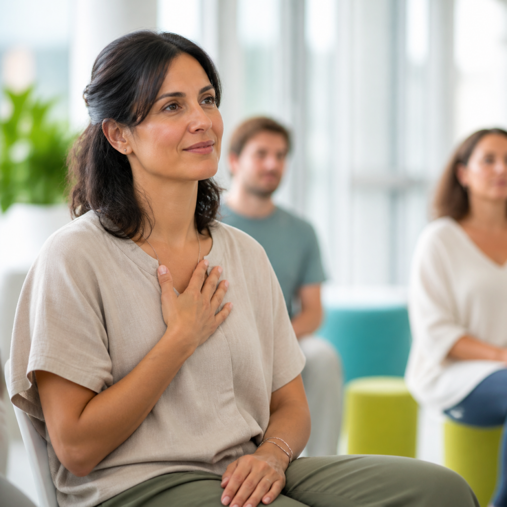 Participante à une formation sur la gestion des émotions